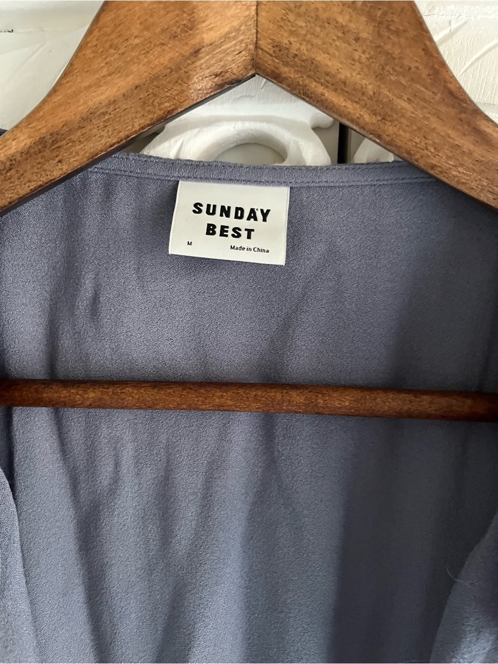 Aritzia Sunday Best Blue Grey Ruffle Wrap Mini Dress Size M - Picture 2 of 6